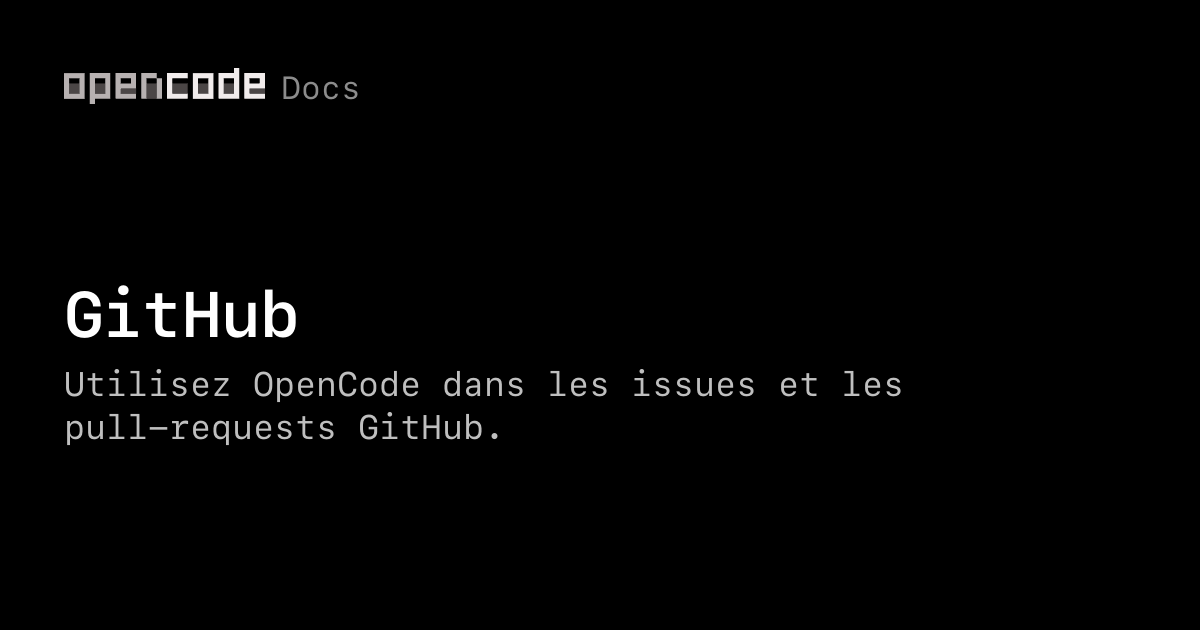 GitHub | OpenCode