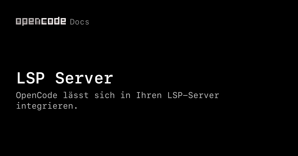 LSP Server | OpenCode