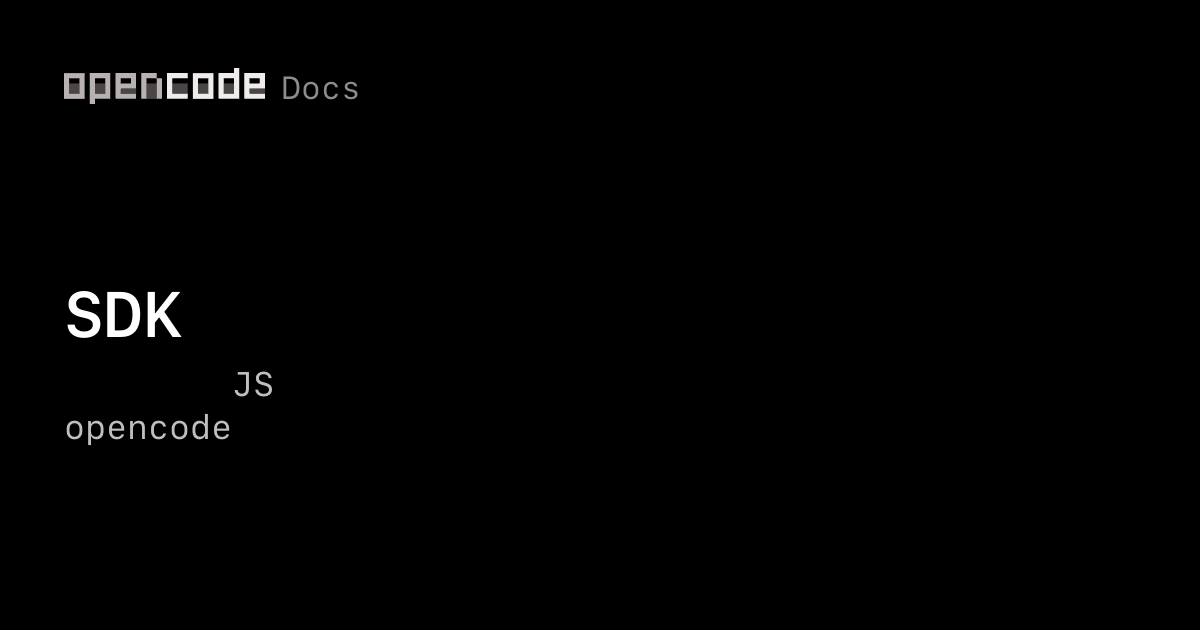 SDK | OpenCode