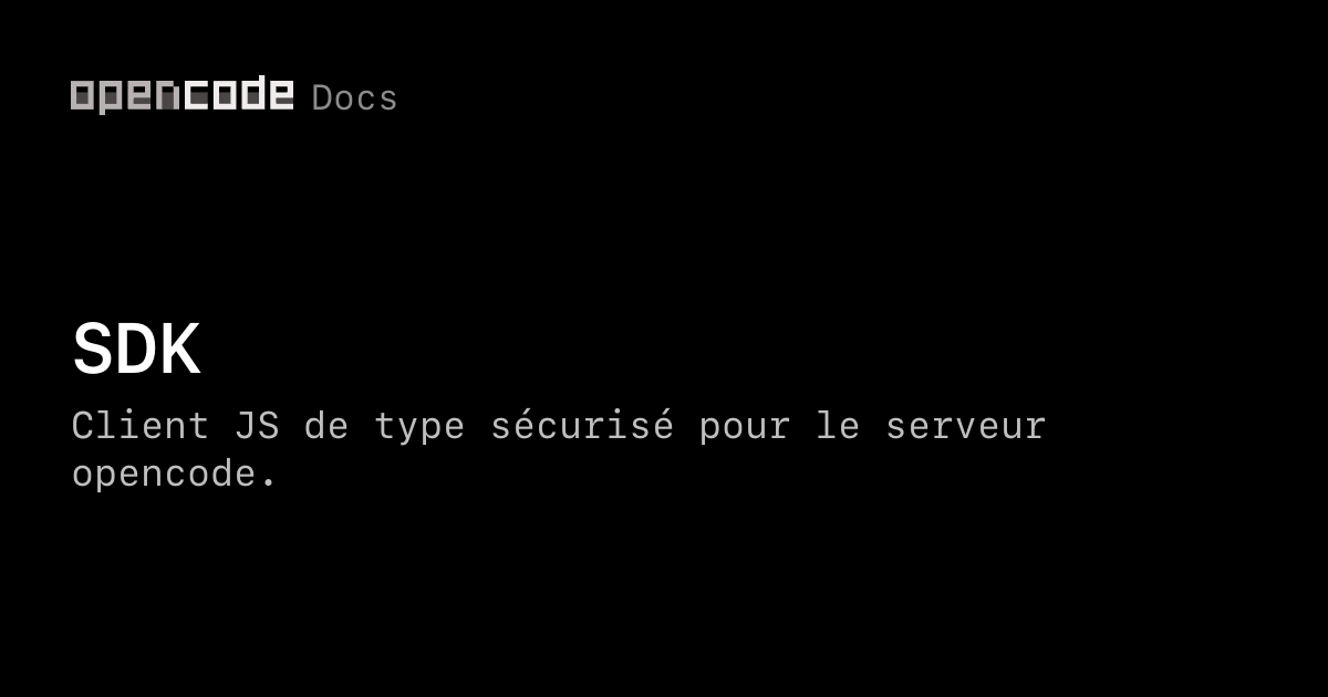 SDK | OpenCode