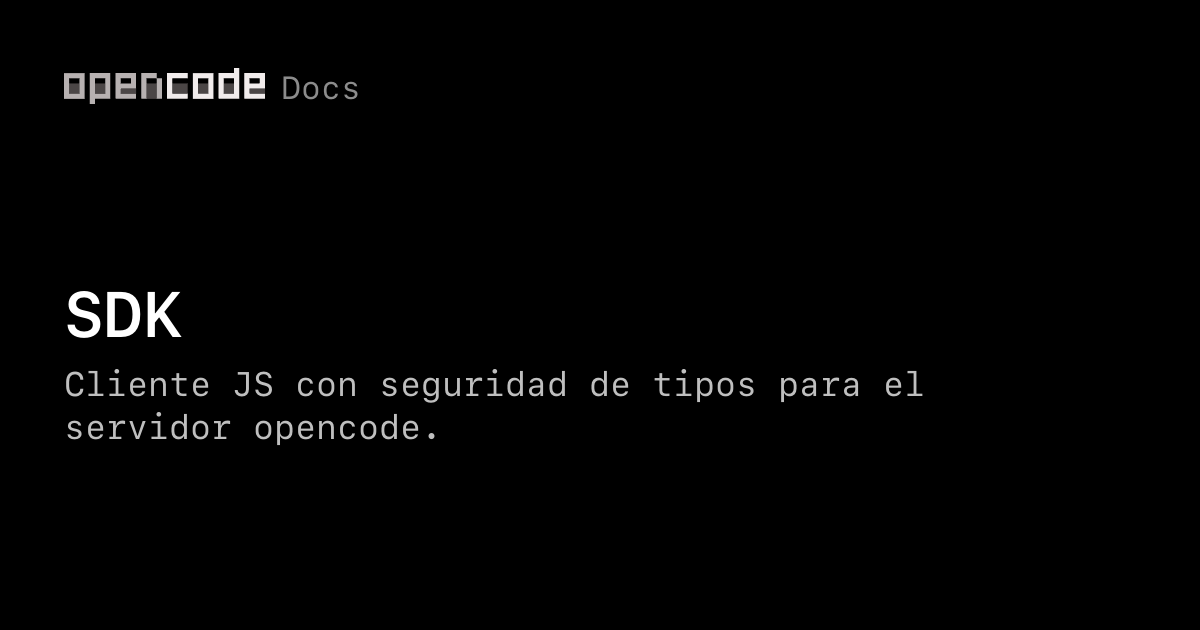 SDK | OpenCode