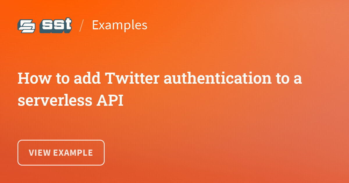 How to add Twitter authentication to a serverless API