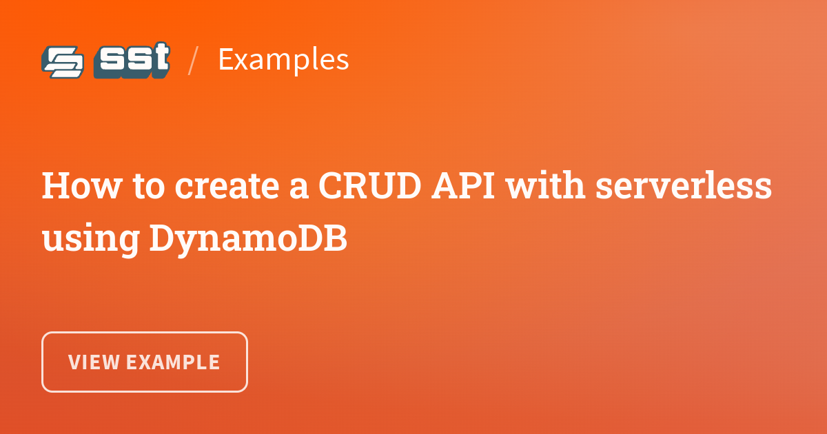 How To Create A CRUD API With Serverless Using DynamoDB