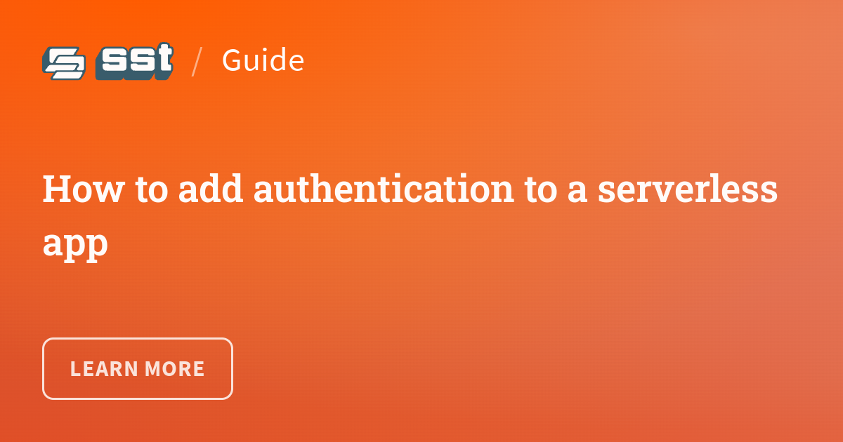 How to add authentication to a serverless app
