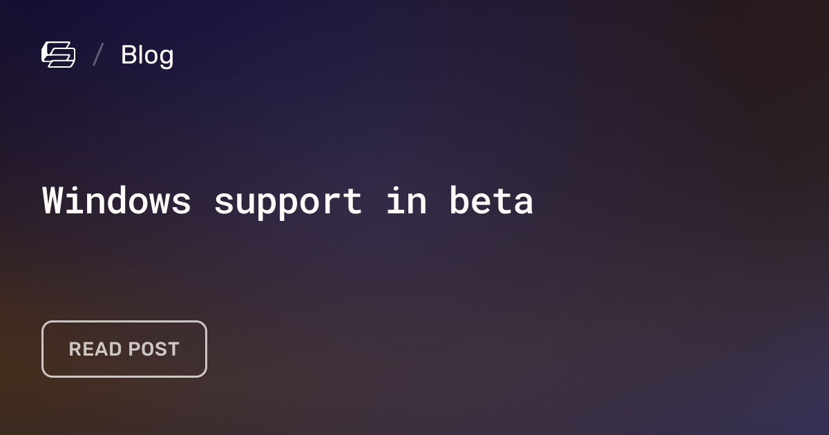 Windows support in beta | SST